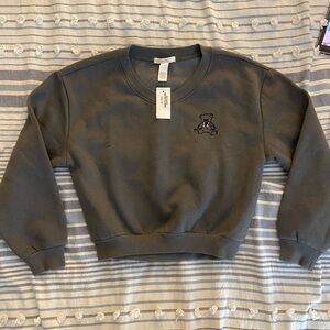 Full Tilt Charcoal Sweatshirt with Embroidered Bear